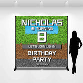 Lofaris Personalized Name Mosaic Game 8th Birthday Backdrop